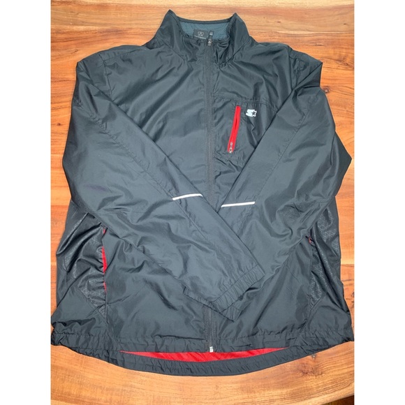 Authentic STARTER Jacket Black/Red Size : LARGE - Picture 1 of 8